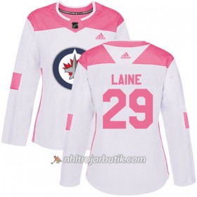 Dame Ishockey Winnipeg Jets Tröja Patrik Laine 29 Adidas 2017-2018 Vit Rosa Fashion Authentic